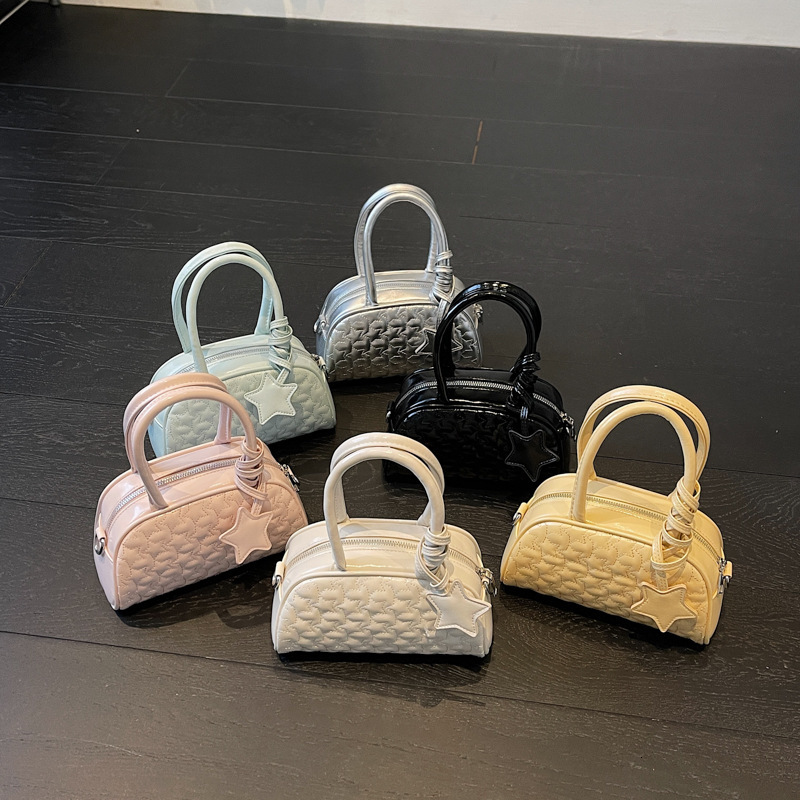 Luxury Brand Designer Bag Niche Design Star Pattern Bowling Bag For Women 2025 New Fashion Simple Single Shoulder Crossbody Pillow Bag