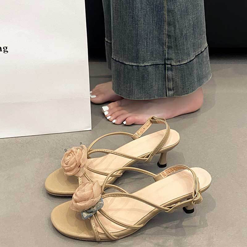 Ddmysports Camellia Heels Dress New Style Stunning High Heel Sandals For Women Summer Outdoor Wear Outdoor Shoes