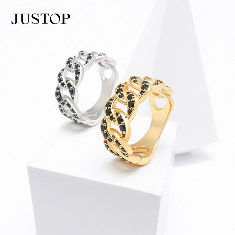 2025 New Fashion Commuter Cuban Ring With Inlaid Diamonds And Real Luxury Jewelry Gold Plating, Light Luxury Design Sense Designer Jewelry Trendy Ring