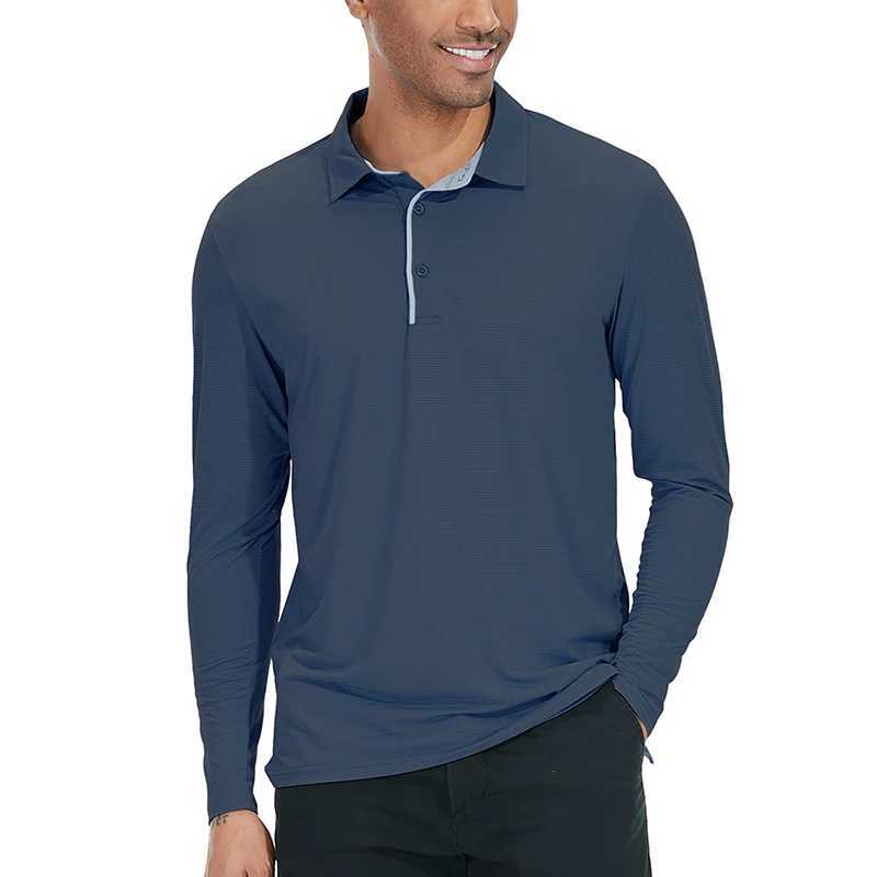 Mens Lightweight Sport Athletic Polo Shirt Thin Long Sleeve Shirts Spring Summer Outdoor Running Workout Hiking Golf Polo Shirt XJ250725