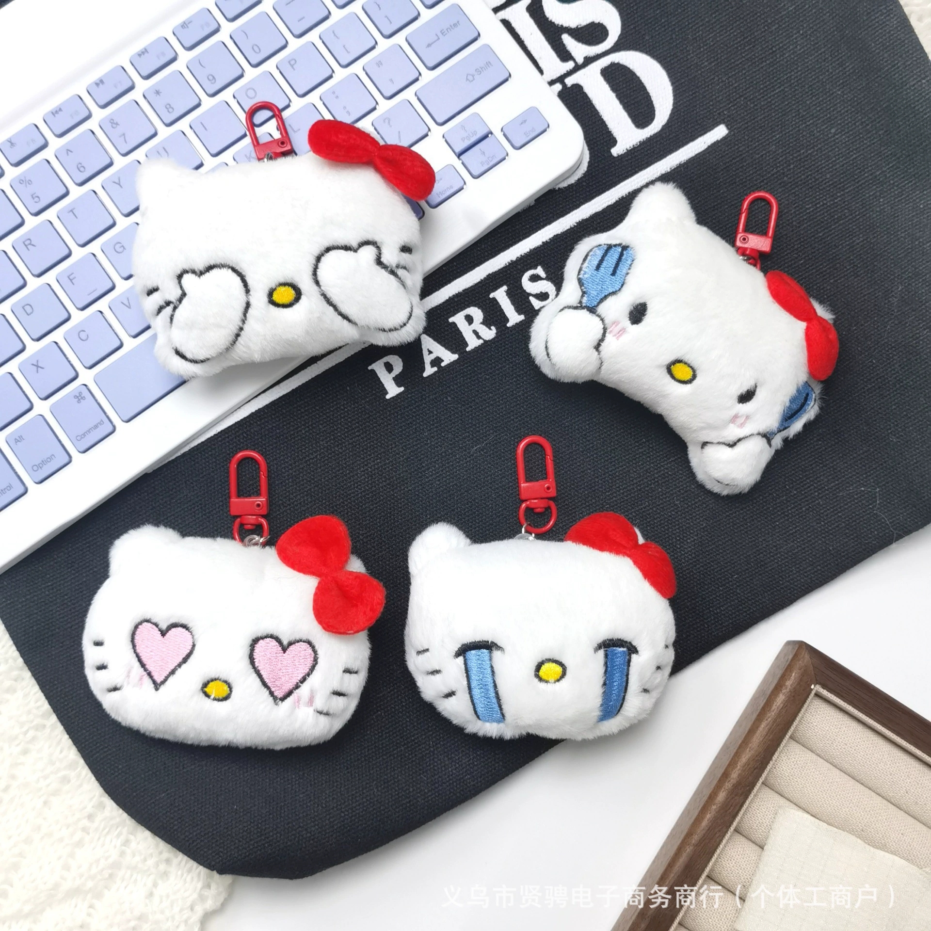 Cartoon Squeezing Kitty Cat Plush Doll Pendant Cute Cooking Cat Crying Cat Expression Doll Pendant