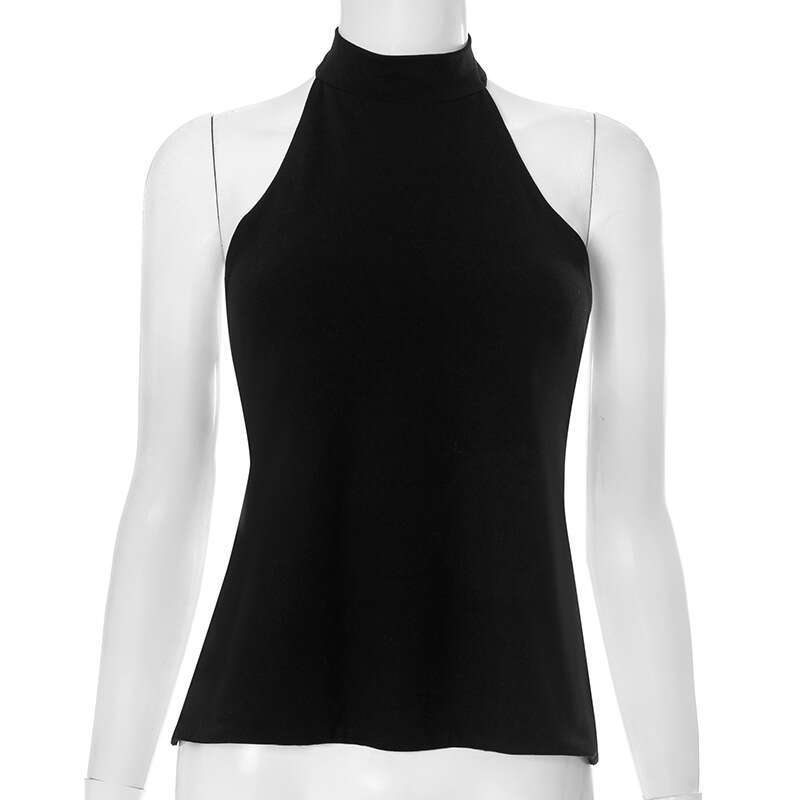 Ytp145 Women's Summer New Solid Color Halter Neck Backless One-Piece Sexy Top B5