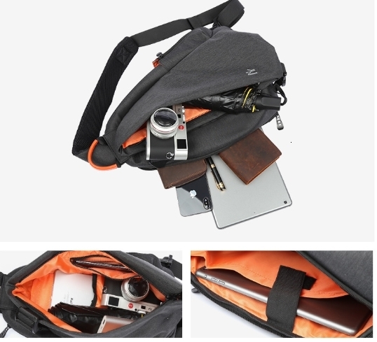 Korean Style Trendy Chest Bag for Men Large Capacity Crossbody Bag Water-Resistant Oxford Cloth Mens Casual Backpack240824 ww