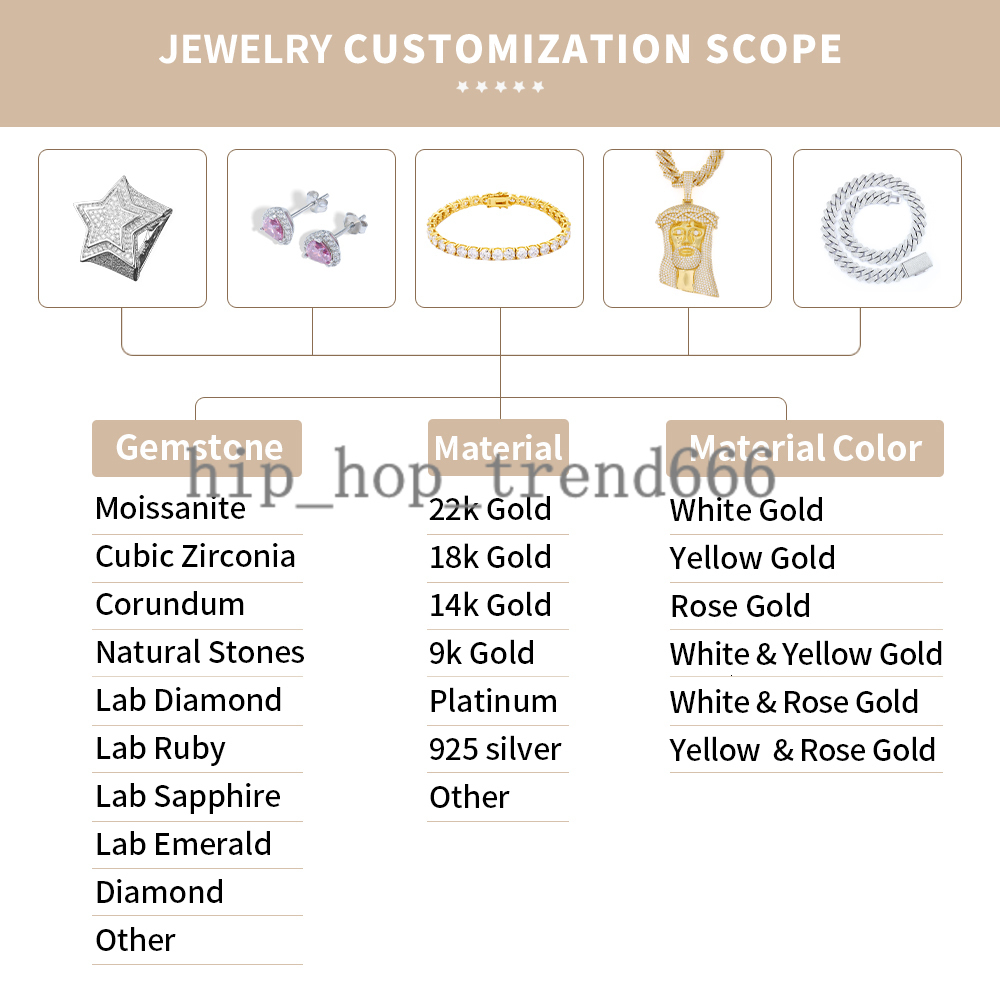 Custom High Quality Mens Hip Hop Jewelry 3mm 16-24inch S925 Silver Iced Out Tennis Chain Mossanite Moissanite Necklace