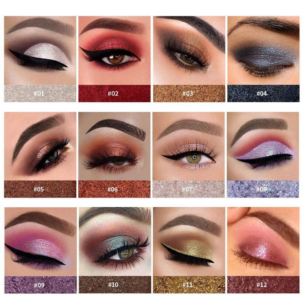 Monochrome Glitter Eyeshadow 12 Colors Natural Potatoes Texture Pearlescent Long Lasting Dia Shiny Eye Makeup Cosmetics X250723 X2507