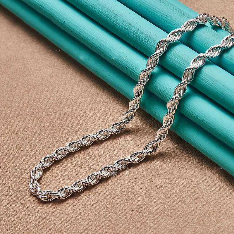 4mm Braided Necklace Sweater Chain Sier Jewelry Through testing, free home delivery is available.