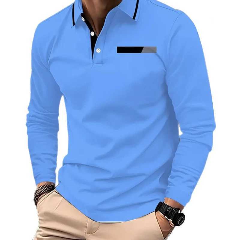 100% Polyester Elasticity Comfortable Polo Shirt Men Long Sleeve Polo Shirt Men Casual Fashion Golf Polo Shirt XJ250725