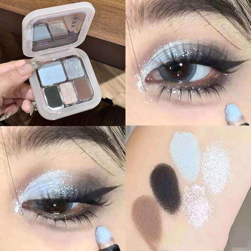 DIKALU Five Color White Contouring Brightens Natural Waterproof Summer Ice Blue Eye Shadow Makeup Palette X250723 X250724