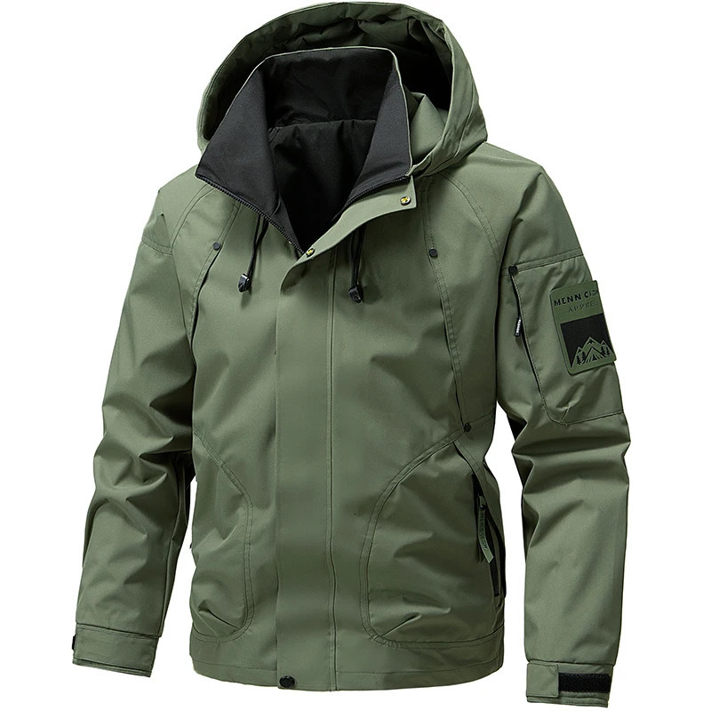 Windbreaker Cargo Jackets For Men Motorcycle Military Clothing Waterproof Male Hooded Jacket Camping Outdoor Hiking Mens Coat 250717