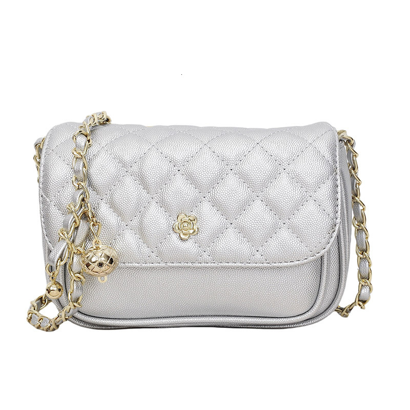 Luxury Brand Designer Bag Camellia Bag For Women 2025 New Quilted Chain Bag Small Gold Ball Crossbody Bag Versatile Niche Single Shoulder Small Square