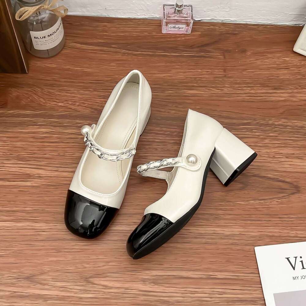 2025 French Mary Jane Women, Chunky Heel, High-End Feel, Versatile High Heels, Comfortable Single Shoes for Women
