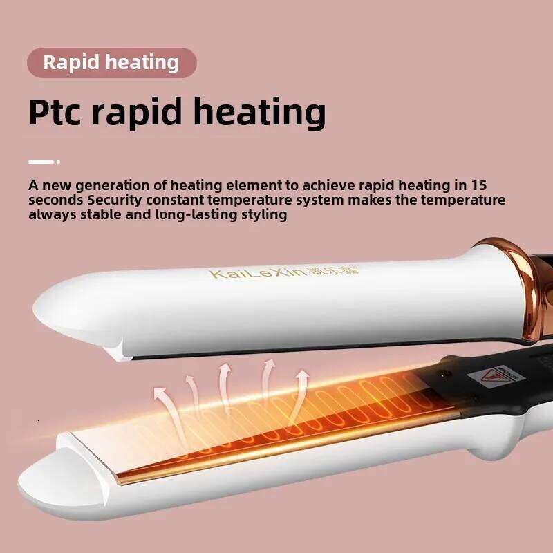 4 Gears Adjustable Temperature 2in1 Professional Flat Iron Straightener Fast Warm-up Styling Tool for Wet or Dry Hair