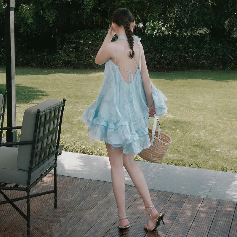 2025 Summer New Slim Gentle Style Solid Color Asymmetrical Off-Shoulder Sleeveless Backless Irregular Dress for Women baa
