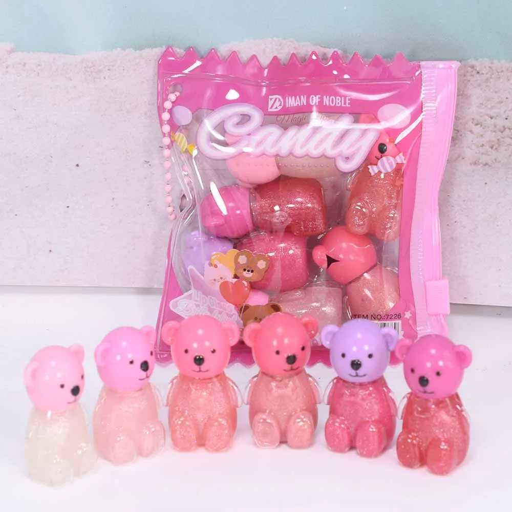 6Pcs Kawaii Bear Shiny Liquid Lipgloss 6 Colors set Lip Plumping Waterproof Longlasting Nonstick Lip Tints Lips MakeupXJ250724