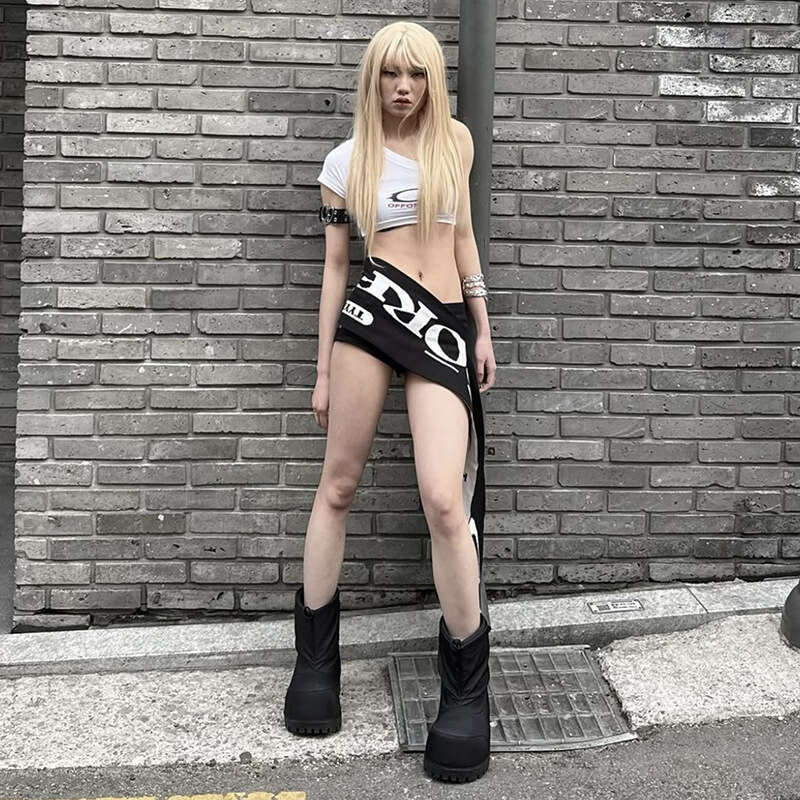 Women's Summer New Street Fashion Hip-Hop Letter Print Loose Versatile Waist Belt 531