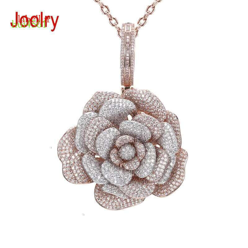 Sier silica high-quality men's freezer flourishing rose pendant boutique jewelry