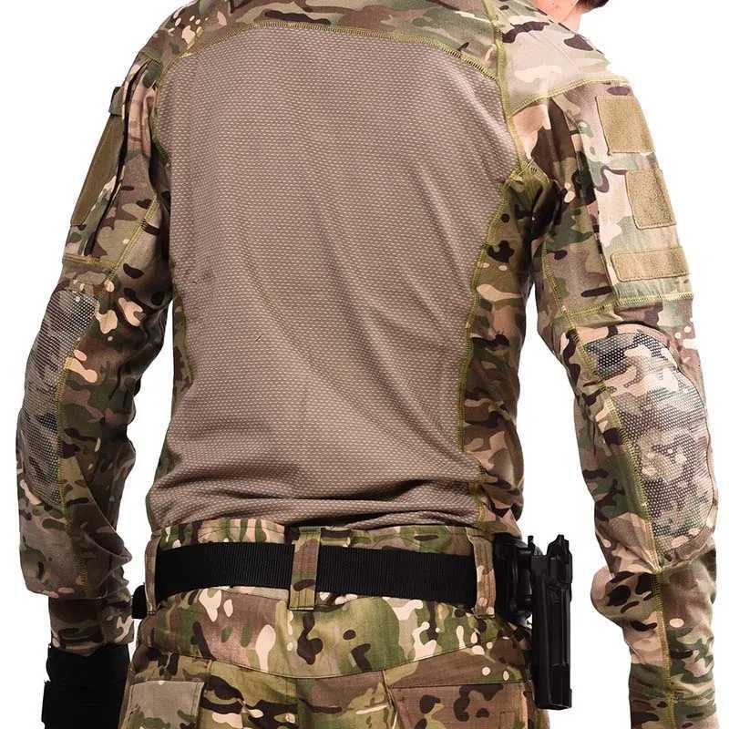 Mens Outdoor Hunting Shirts Zipper Airsoft Combat Tee Slim Fit Shirt Man Hunting Clothes T-shirt Fishing Y250724