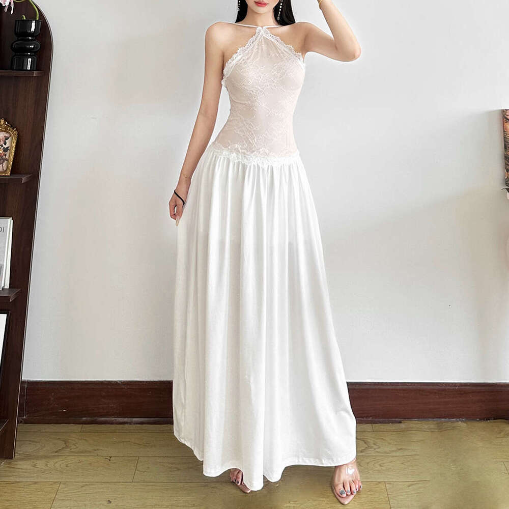 2025 Summer New Style Casual Elegant Patchwork Slim Fit Versatile Long Dress Women's Fashion e72