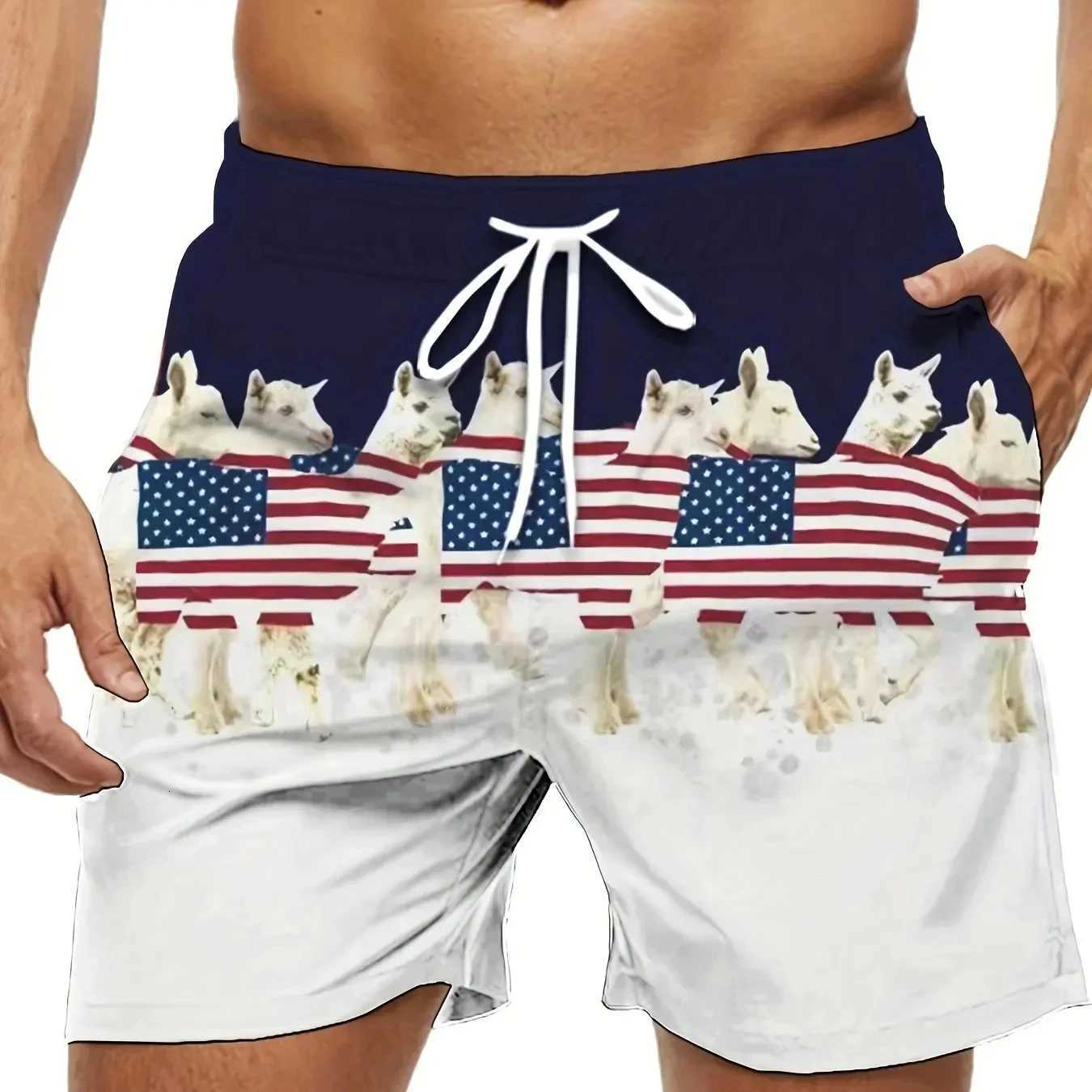 American Flag Print Swimwear Shorts Summer Mens Beach Shorts Breathable Short Quick Dry Sport Shorts Joggering Men Shorts W250724