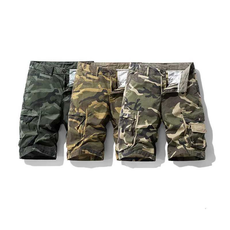 2025 American camouflage workwear shorts summer mens trendy brand outdoor sports trend loose five-quarter casual pants W250724