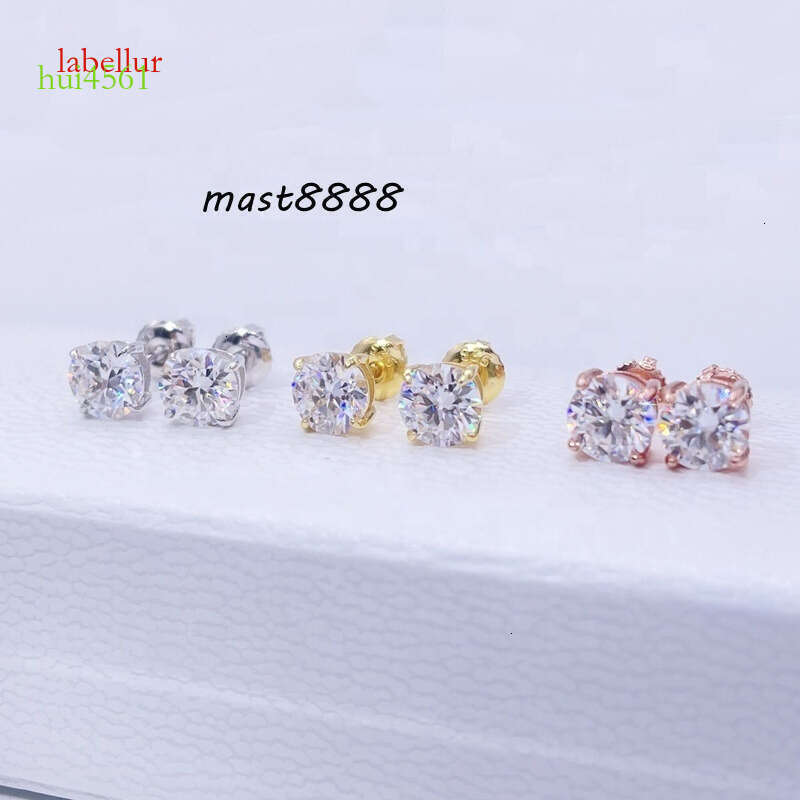 Cheapest Classical 4prongs Moissnaite Sier Gold Plated Screw Back Stud Earring Trendy Find Jewelry
