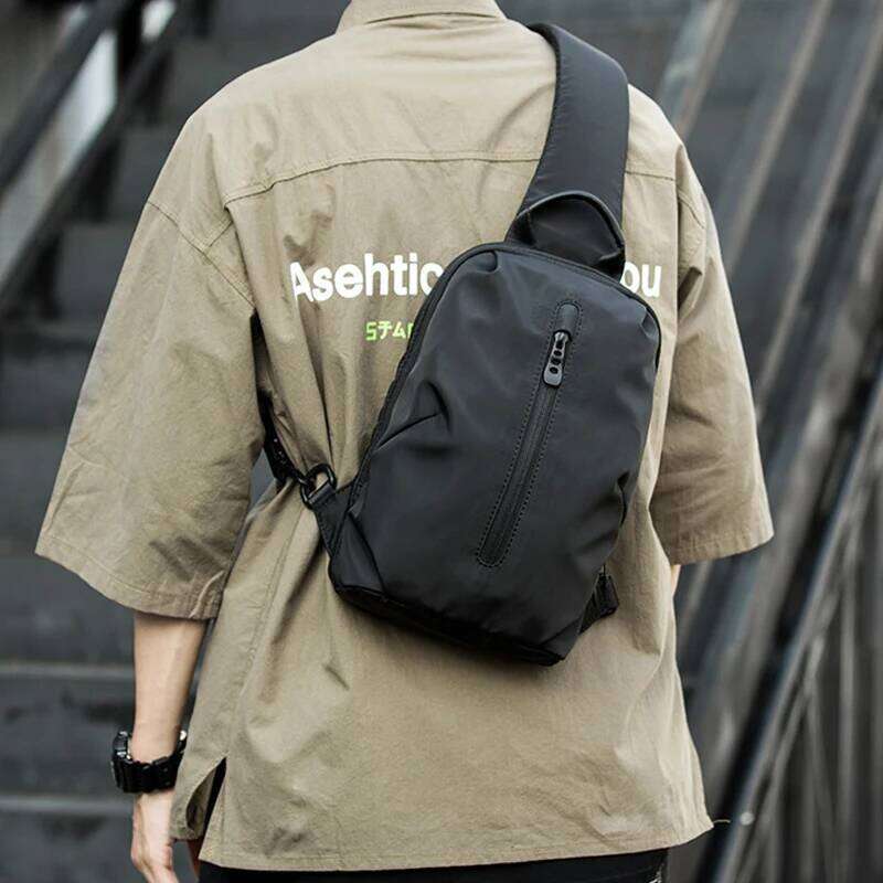 MOYYI Simple Fashion Waterproof Nylon Man Sling Best Lightweight Crossbody Chest Women Sport Travel One Shoulder Bag