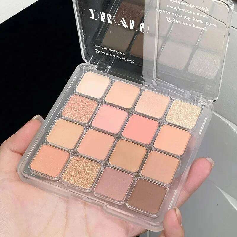 16 Colors Matte Eyeshadow Palette Melon Color Earth Tone Eye Shadow Makeup Waterproof Silkworm Brightening Glitter Plate X250723 X250