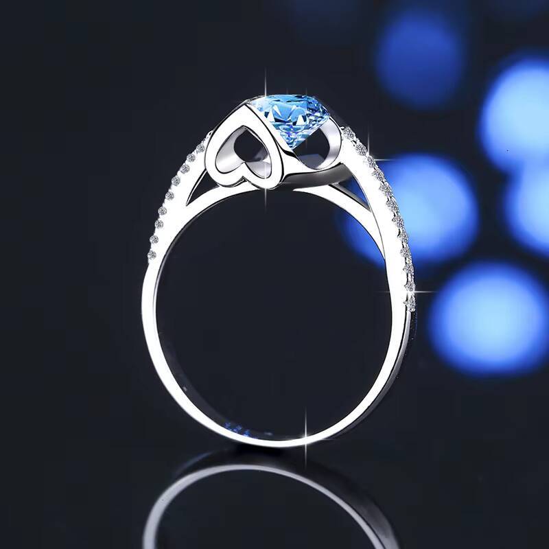 New Original Moissanite Womens Exquisite Ring Womens Fashion Accessory Angel Kiss Wedding Ring S925 Sterling Silver Ring
