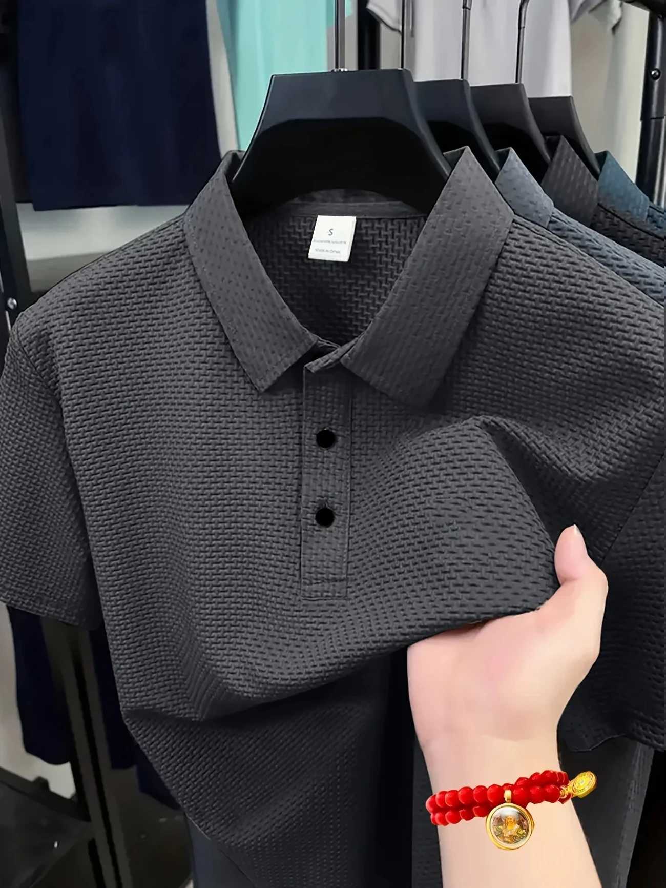 2025 new mens top Mens ice silk Polo cool breathable fabric comfortable. XJ250725