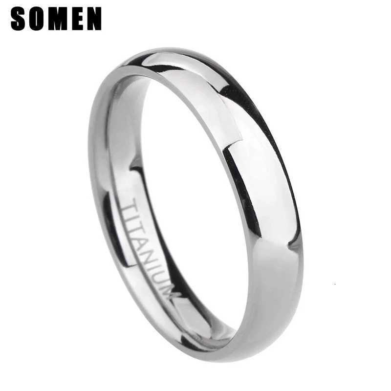 4mm brand silver titanium womens ring mens wedding ring polished engagement ring womens jewelry never fades size 3-15 W250417