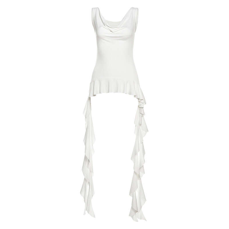 2025 Summer New Style Solid Color Sexy Sleeveless V-Neck Slim Ribbon Top T-Shirt for Women 1f7