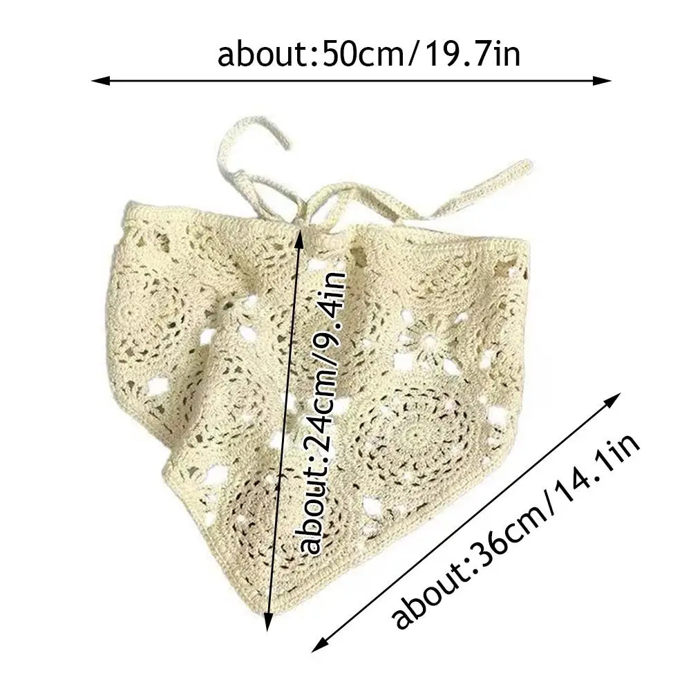 Triangle Headband French Pastoral Style Handmade Crochet Headscarf Knitted Triangle Hair Scarf Elegant Breathable Chic Headwrap 250723