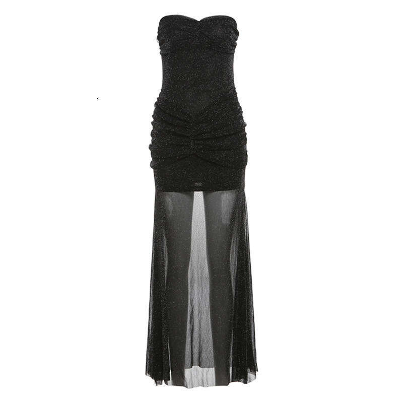 2024 Autumn Winter New Women's Solid Color Slim Street Fashion Off-Shoulder Tube Dress c01