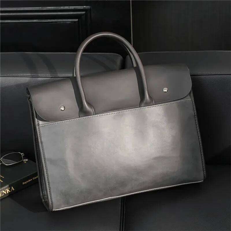 Retro Tote Briefcase Large Capacity Handbags Men Fashion Business Top-Handle Bags Crossbody Laptop Bag Satchels