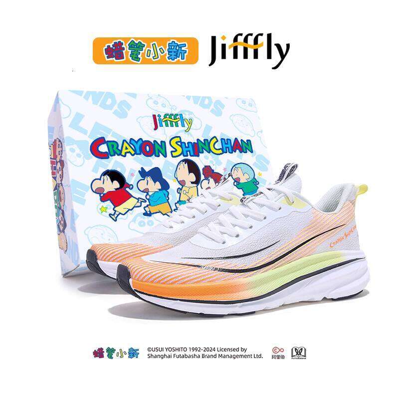 Jifffly Crayon Shin-chan Collaboration Men's Sneakers 2025 New Shock Absorption Rebound Racing Sports Running Shoes