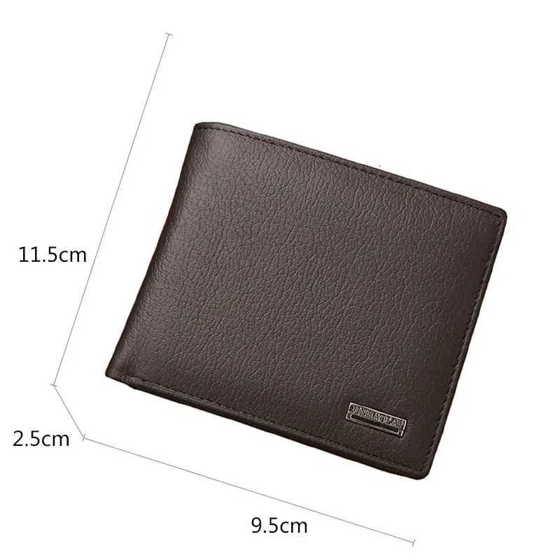 JINBAOLAI Short Men Wallets Genuine Leather Holder Waterproof Men Purse Classic Coin Pocket Black Male Wallet Z250725