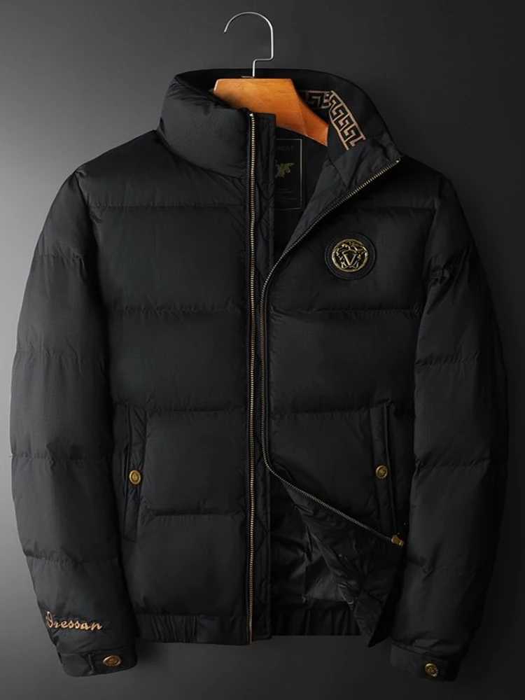 Stand Collar Thiened Winter Down Jacket Mens 2024 New White Du Feather Slim Fit Warm Outerwear Coat X250725