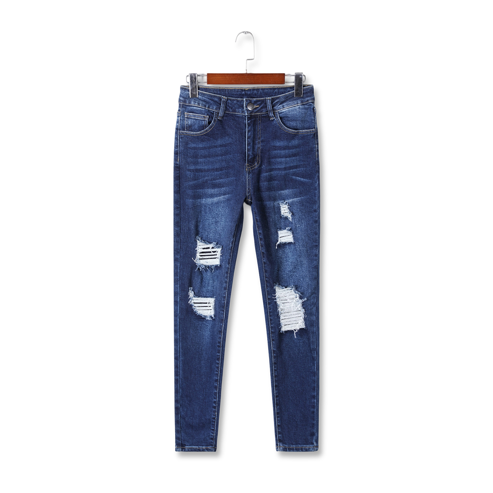 Ladies' tight jeans stretch slim fit and slimming style versatile for daily commuting and Tailored and versatile