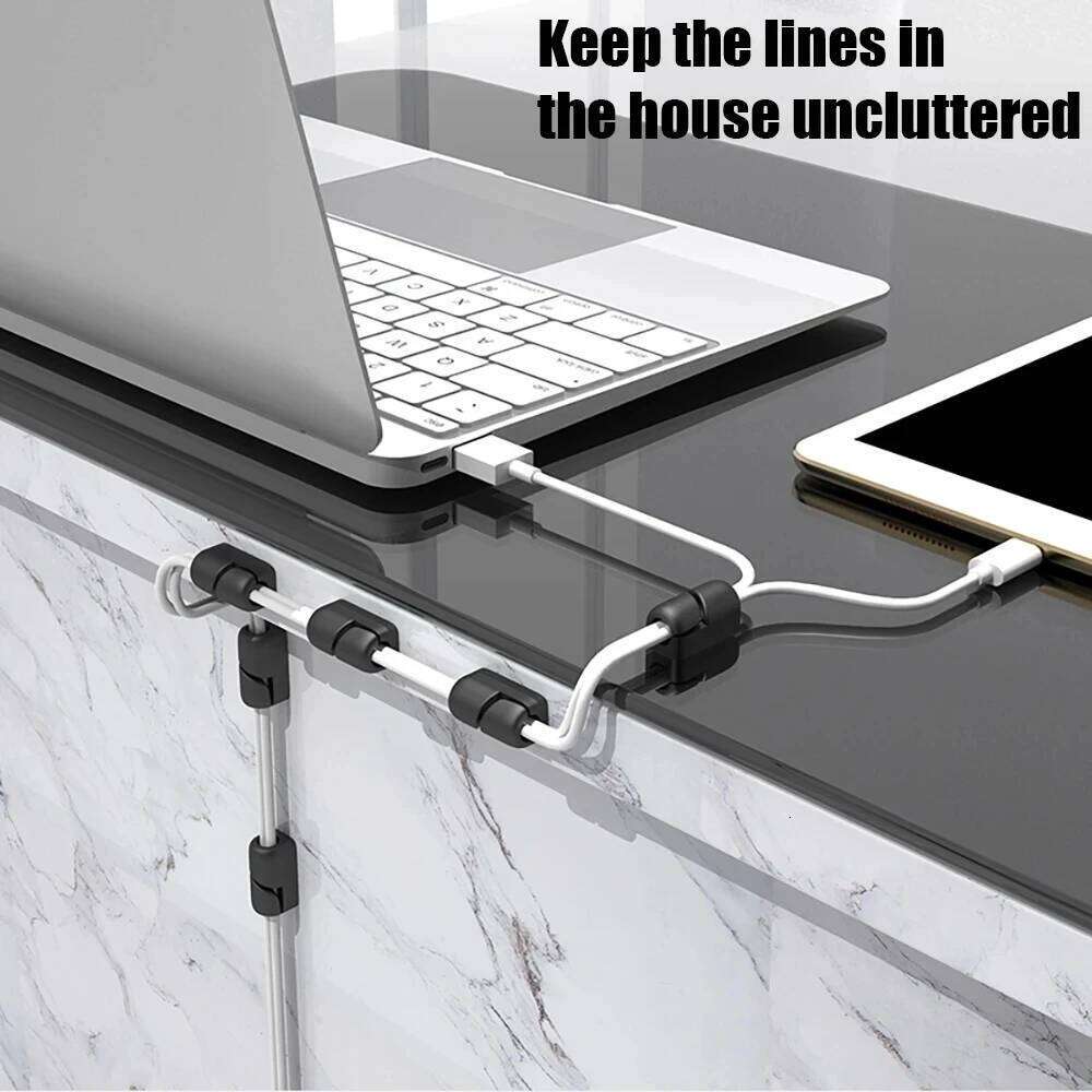 1-10Pcs Clip Adhesive Silicone Holders Organizer Desk Cable Management Clips Wire Cord Holder In Office Home Car