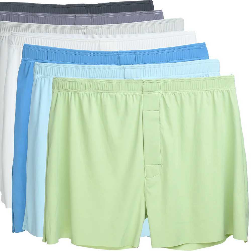 Large Size Mens Underwear Man Mid Waist Loose Arrow Pants Ice Silk Boxers Shorts Boy Home Pajamas Underpants Breathable Underwear W250724
