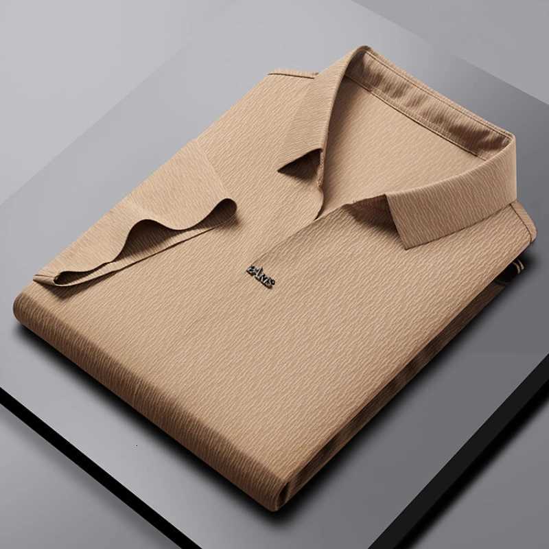 New Seamless Polo Shirt for Summer 2024 Mens Business Casual V-neck Short-sleeved T-shirt Sizes M-4XL. Boutique Polo Clothing XJ250725
