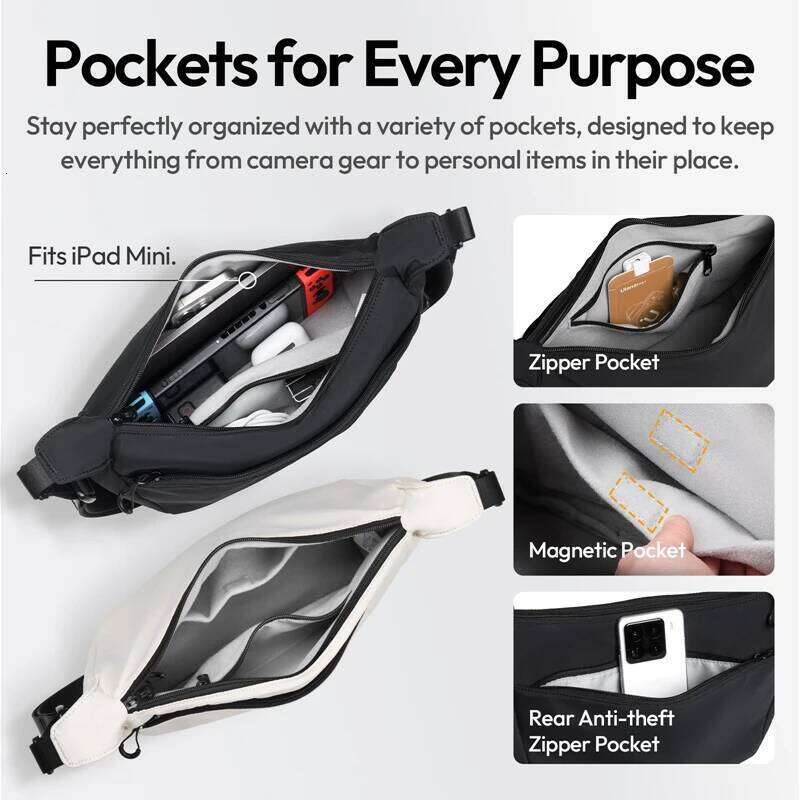 Ulanzi Hmn1 Lunar Sling Bag With Divider Adjustable Strap Shoulder For Mirrorless Camera Lens Daily Commuting Shopping Travel