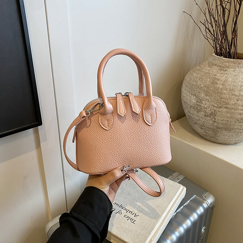 2025 Summer New Women's Crossbody Bag New Solid Color Elegant Shoulder Bag Lychee Pattern Handbag Shell Bag Summer New Women's Shoulder Bag 