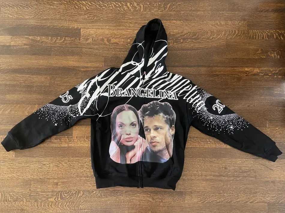 Oversized Graphic ZipUp Hoodie Gothic Y2K Style Sweatshirt Jacket for Men and Women L2510188NDJ