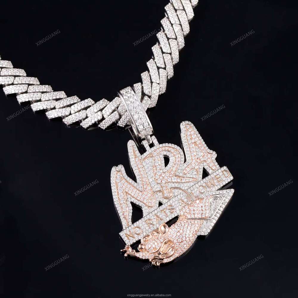 Personalized Gold Plated Sterling Sier Iced Out Pass Dia Tester Moissanite Stone Custom Pendant