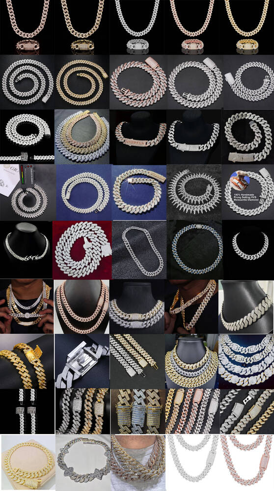 Fast Shipping 18MM 18 VVS Moissanite Cuban Link Necklace 925 Sterling Silver Moissanite Chain Cuban Link Chain