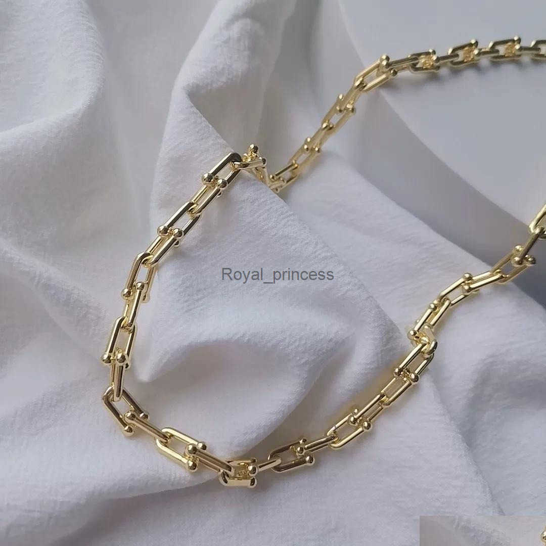 Pendant Necklaces Necklace Thin Ushaped Horseshoe Hardware Designer Gold For Women Men Couple Fashion e Top Quality We Dh3Vw Q250725