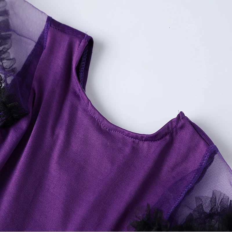 Girls Purple Bat Dress Kids Cosplay Vampire Demon Costume With Wing Headwear Halloween Carnivat Witch Role Play Clothes Z250725