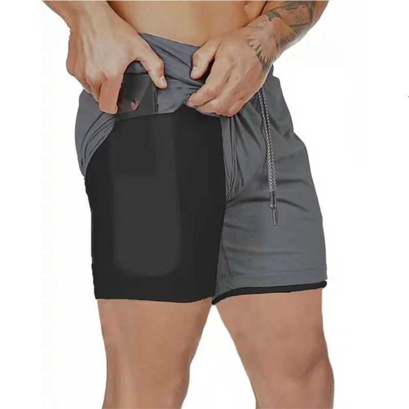 Running Shorts Men 2 in Sports Shorts Double-Deck Quick-Dry Summer Mesh Men Shorts Jogging Gym Shorts Men Outdoors Sweatpants W250724