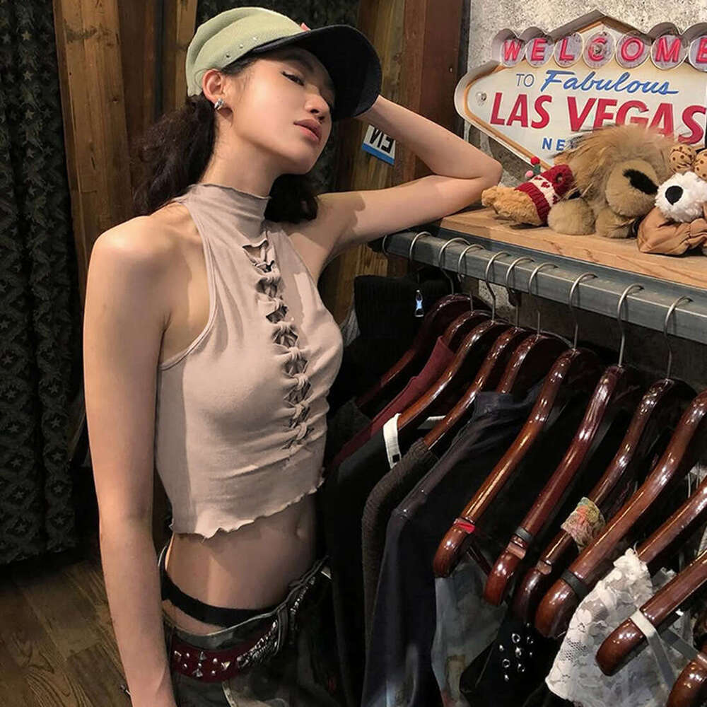 2025 Summer New Fashion Trend Sleeveless Sweet and Spicy Pure Desire Slim Fit Elegant Versatile Women's Top 3cd